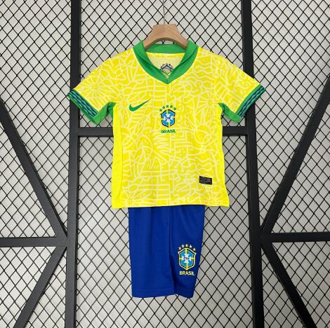 Camiseta Brasil Primera Equipación 2024 Niño