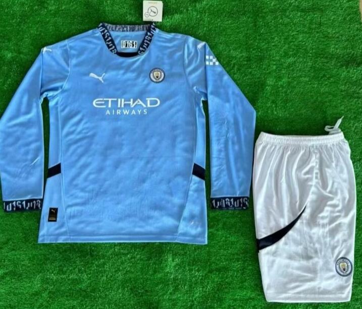 Camiseta Manchester City Primera Equipacion 24/25 ML Niño