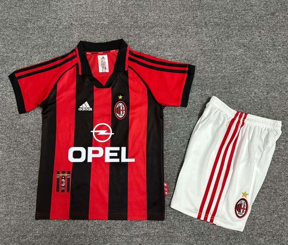 Camiseta Retro Ac Milan 1ª Equipación 98/99 Niño