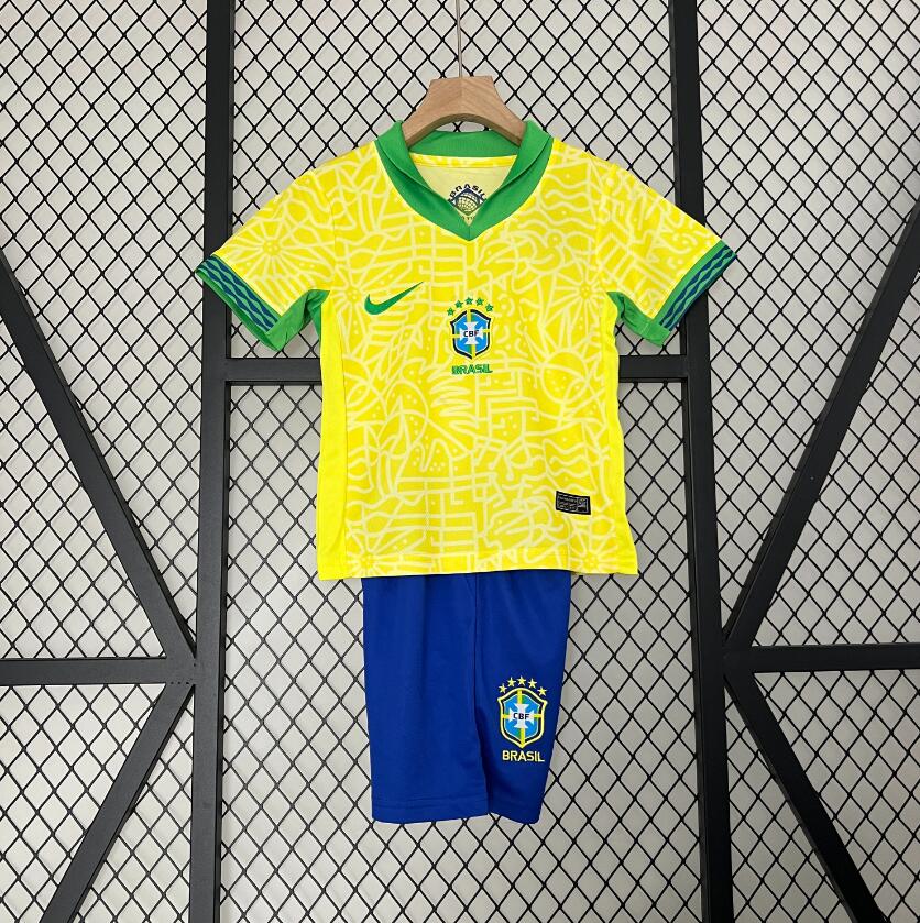 Camiseta Brasil Primera Equipación 2024 Niño