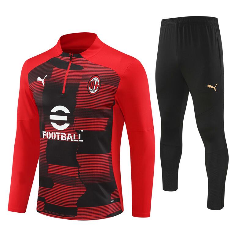 Chandal Entrenamiento AC Milan (Hombre/Niño) Rojo 24/25 + Pantalones