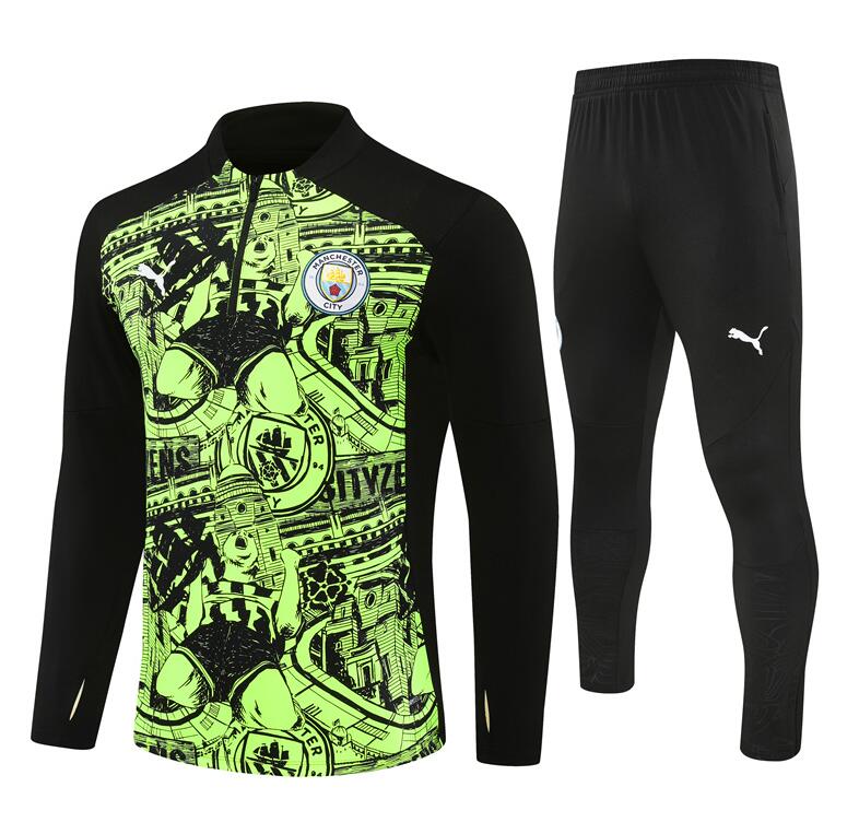 Chandal Entrenamiento Manchester City (Hombre/Niño) Verde 24/25 + Pantalones